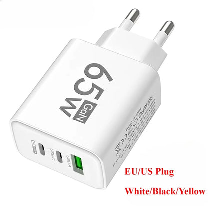 Gan Fast Charging Charger USB PD Type-C Multi-Port Mobile Phone Adapter for Iphone 15 Pro Max Samsung Xiaomi Huawei